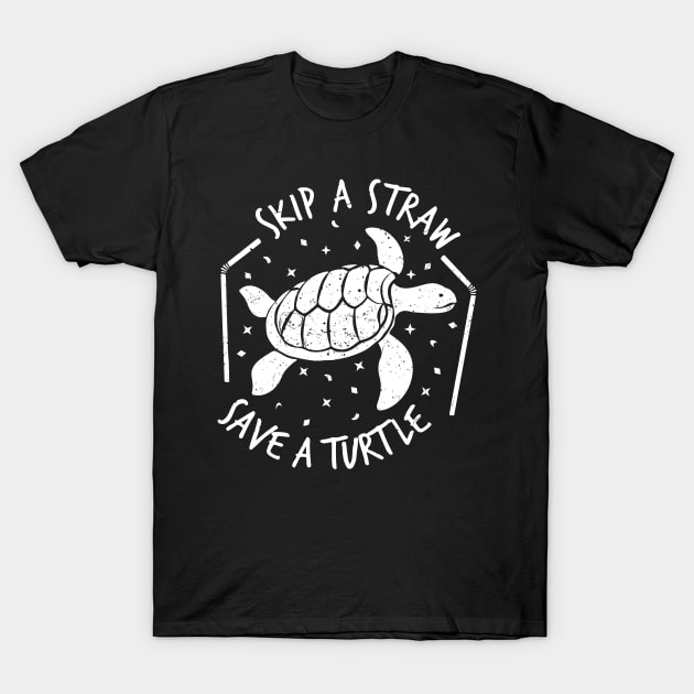 Skip a Straw Save a Turtle for Earthday - Vintage Retro Design T Shirt 2 T-Shirt by luisharun